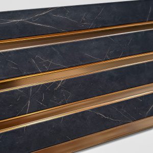 Panel listado efecto madera negro/marrón Piedra/bronce